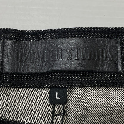 【中古品】【メンズ】 NO FAITH STUDIOS ノー フェイス ストゥディオス RAW DENIM LOOSE ロー デニム ルーズ ボトムス ジーンズ 152-261015-sa-13-teih サイズ：L カラー：ブラック 万代Net店