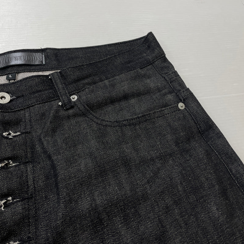 【中古品】【メンズ】 NO FAITH STUDIOS ノー フェイス ストゥディオス RAW DENIM LOOSE ロー デニム ルーズ ボトムス ジーンズ 152-261015-sa-13-teih サイズ：L カラー：ブラック 万代Net店
