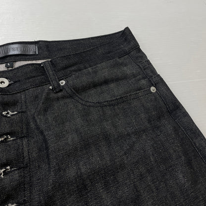 【中古品】【メンズ】 NO FAITH STUDIOS ノー フェイス ストゥディオス RAW DENIM LOOSE ロー デニム ルーズ ボトムス ジーンズ 152-261015-sa-13-teih サイズ：L カラー：ブラック 万代Net店