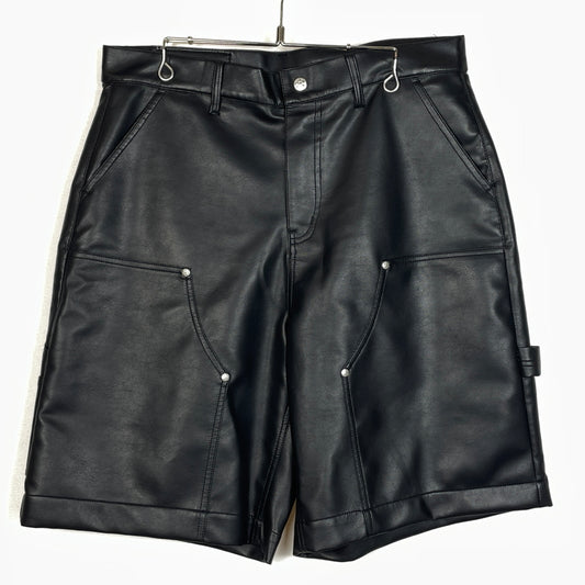 【中古品】【メンズ】 VANDY THE PINK ヴァンディ ザ ピンク DOUBLE KNEE LEATHER SHORTS VD6077-100 ダブル ニー レザー ショーツ ボトムス 短パン 153-261015-sa-12-teih サイズ：L カラー：ブラック 万代Net店