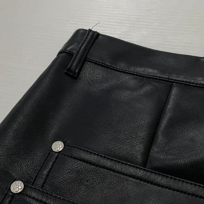 【中古品】【メンズ】 VANDY THE PINK ヴァンディ ザ ピンク DOUBLE KNEE LEATHER SHORTS VD6077-100 ダブル ニー レザー ショーツ ボトムス 短パン 153-261015-sa-12-teih サイズ：L カラー：ブラック 万代Net店