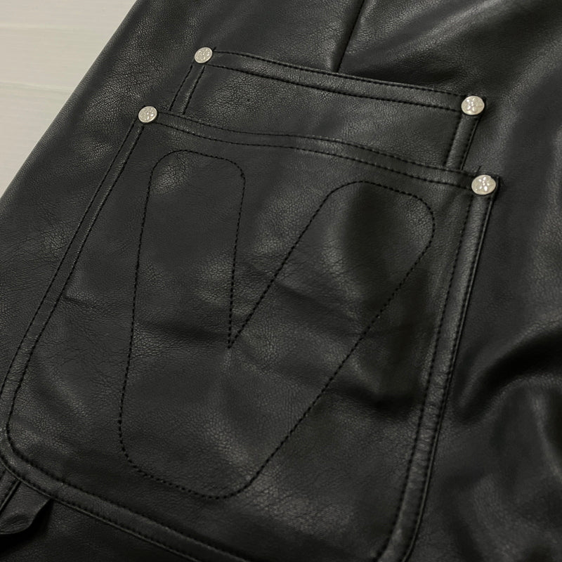 【中古品】【メンズ】 VANDY THE PINK ヴァンディ ザ ピンク DOUBLE KNEE LEATHER SHORTS VD6077-100 ダブル ニー レザー ショーツ ボトムス 短パン 153-261015-sa-12-teih サイズ：L カラー：ブラック 万代Net店