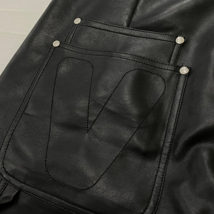 【中古品】【メンズ】 VANDY THE PINK ヴァンディ ザ ピンク DOUBLE KNEE LEATHER SHORTS VD6077-100 ダブル ニー レザー ショーツ ボトムス 短パン 153-261015-sa-12-teih サイズ：L カラー：ブラック 万代Net店