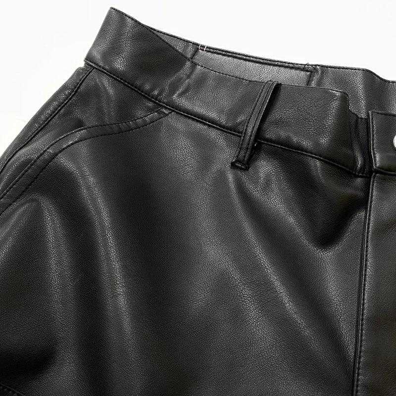 【中古品】【メンズ】 VANDY THE PINK ヴァンディ ザ ピンク DOUBLE KNEE LEATHER SHORTS VD6077-100 ダブル ニー レザー ショーツ ボトムス 短パン 153-261015-sa-12-teih サイズ：L カラー：ブラック 万代Net店