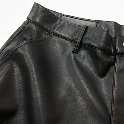 【中古品】【メンズ】 VANDY THE PINK ヴァンディ ザ ピンク DOUBLE KNEE LEATHER SHORTS VD6077-100 ダブル ニー レザー ショーツ ボトムス 短パン 153-261015-sa-12-teih サイズ：L カラー：ブラック 万代Net店