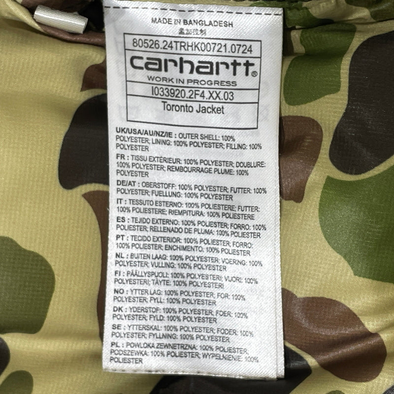 【現状渡し品】【メンズ】 CARHARTT カーハート TORONTO JACKET 1033920 トロント ジャケット 145-261015-sa-29-teih サイズ：S カラー：ブラックカモ 万代Net店