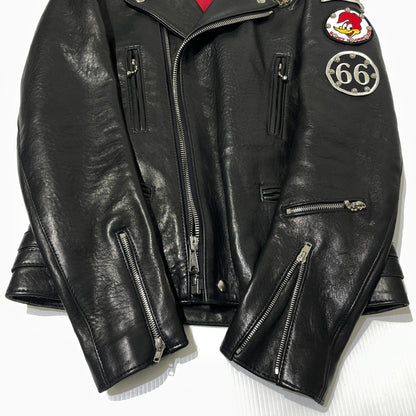 【中古品】【メンズ】 HYSTERIC GLAMOUR ヒステリックグラマー × LEWIS LEATHERS ルイスレザー 15SS SHEEP SKIN LIGHTNING 0251LB01 2015年春夏 シ－プスキン ライトニング アウター 140-261015-sa-27-teih サイズ：M カラー：ブラック 万代Net店