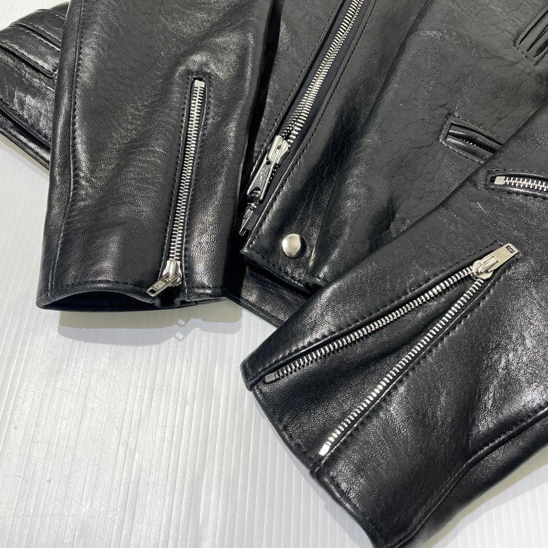 【中古品】【メンズ】 HYSTERIC GLAMOUR ヒステリックグラマー × LEWIS LEATHERS ルイスレザー 15SS SHEEP SKIN LIGHTNING 0251LB01 2015年春夏 シ－プスキン ライトニング アウター 140-261015-sa-27-teih サイズ：M カラー：ブラック 万代Net店
