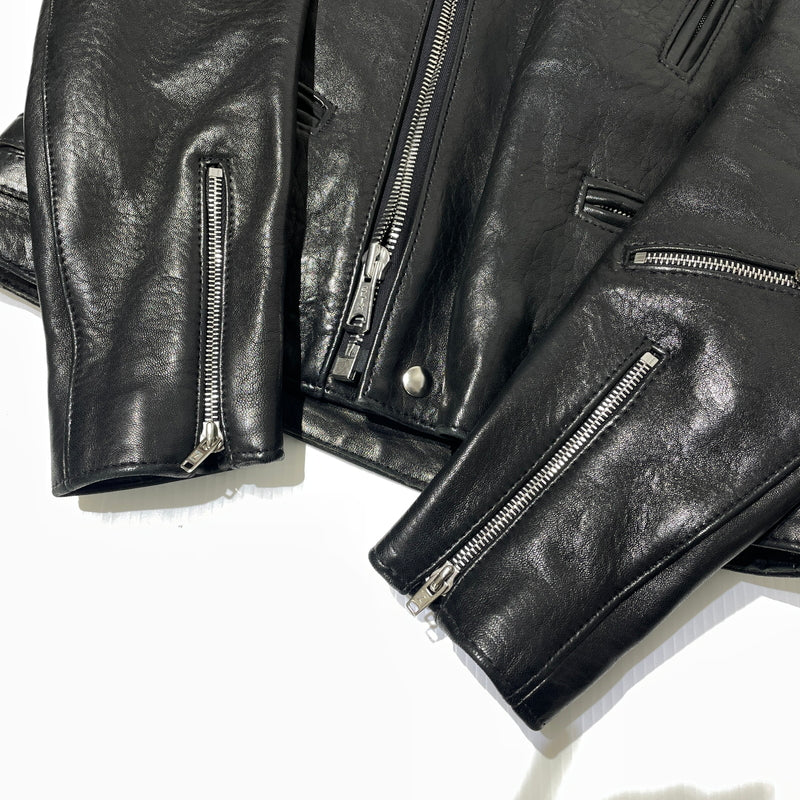 【中古品】【メンズ】 HYSTERIC GLAMOUR ヒステリックグラマー × LEWIS LEATHERS ルイスレザー 15SS SHEEP SKIN LIGHTNING 0251LB01 2015年春夏 シ－プスキン ライトニング アウター 140-261015-sa-27-teih サイズ：M カラー：ブラック 万代Net店
