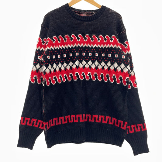 【中古品】【メンズ】 NEEDLES ニードルス CREW NECK SWEATER TIROLIAN PU318 クルー ネック セーター チロリアン 長袖 トップス オーストラリア 140-261015-sa-36-teih サイズ：S カラー：ブラック 万代Net店