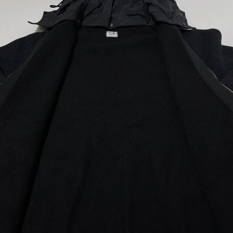 【中古品】【メンズ】 C.P.COMPANY シーピーカンパニー ZIP UP KNIT NYLON HOODIE 49185VG6 ジップ アップ ニット ナイロン フーディ 長袖 トップス 141-261015-sa-31-teih サイズ：54 カラー：ブラック 万代Net店
