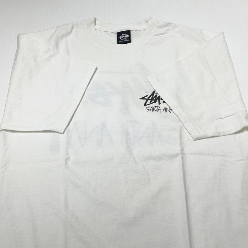 【中古品】【メンズ】 STUSSY ステューシー SANTA ANA CHAPTER T-SHIRT サンタアナ チャプター Tシャツ 半袖 トップス 142-261015-sa-38-teih サイズ：L カラー：ホワイト 万代Net店