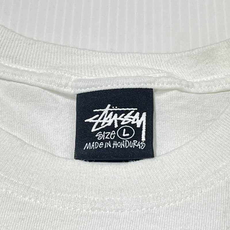 【中古品】【メンズ】 STUSSY ステューシー SANTA ANA CHAPTER T-SHIRT サンタアナ チャプター Tシャツ 半袖 トップス 142-261015-sa-38-teih サイズ：L カラー：ホワイト 万代Net店