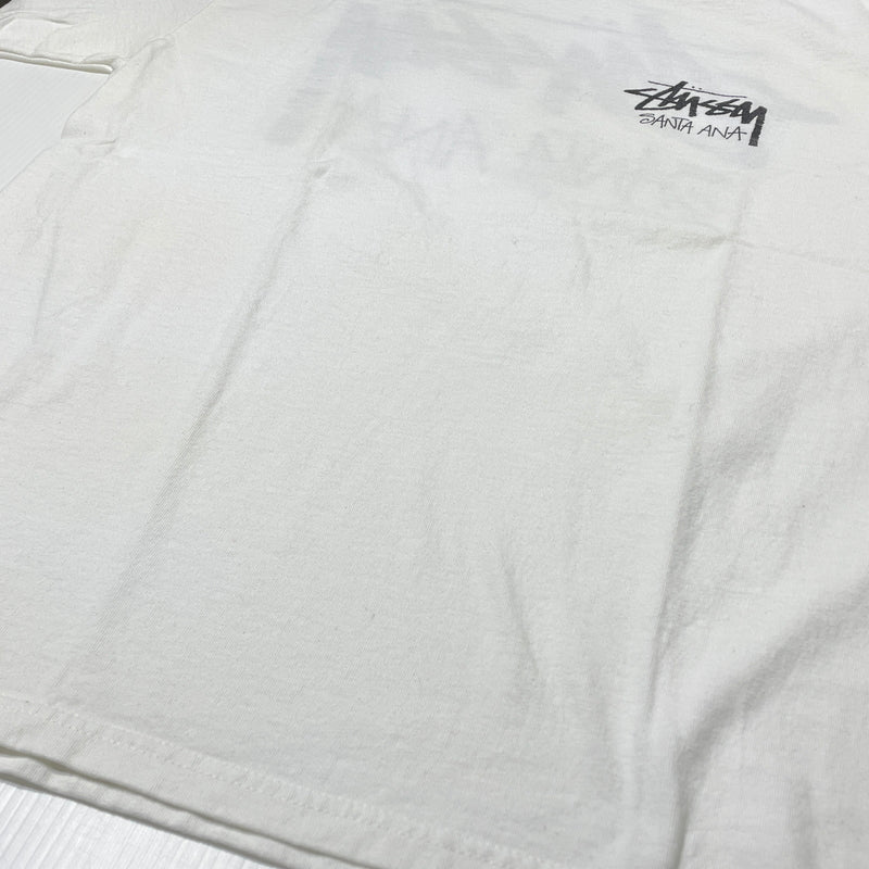 【中古品】【メンズ】 STUSSY ステューシー SANTA ANA CHAPTER T-SHIRT サンタアナ チャプター Tシャツ 半袖 トップス 142-261015-sa-38-teih サイズ：L カラー：ホワイト 万代Net店