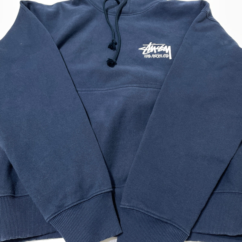 【中古品】【メンズ】 STUSSY ステューシー LOSANGELES CHAPTER PULL OVER HOODIE Z4000SAS ロサンゼルス チャプター プルオーバー フーディ 長袖 トップス パーカー 142-261015-sa-37-teih サイズ：L カラー：ネイビー 万代Net店