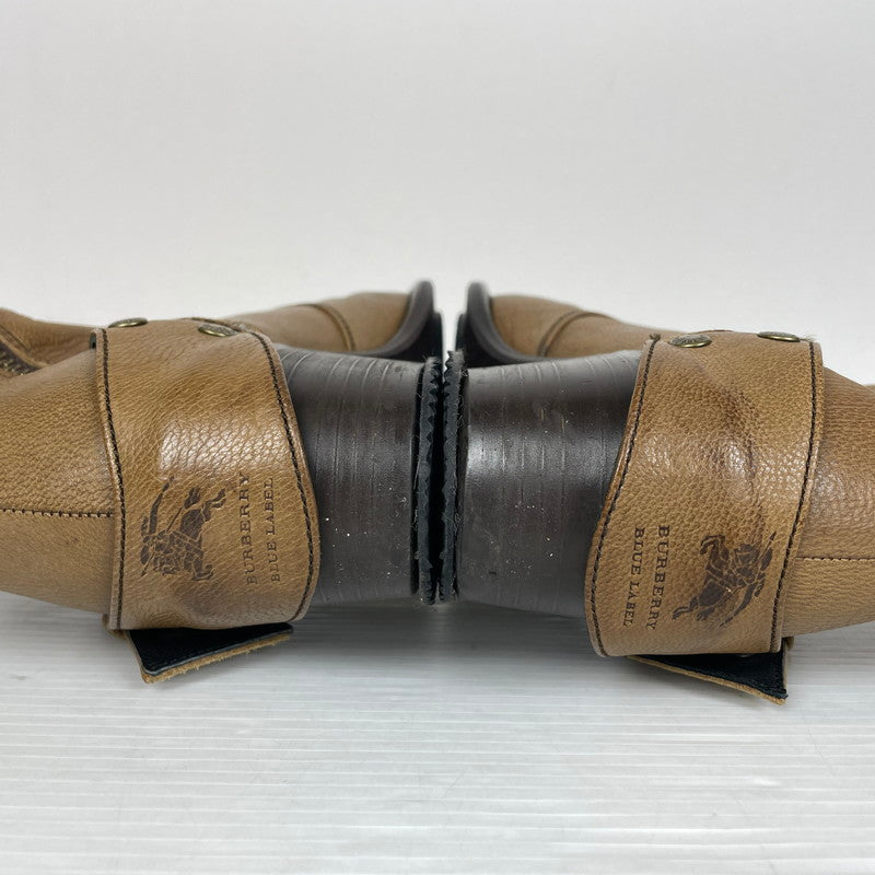 【中古品】【レディース】 BURBERRY BLUE LABEL バーバリーブルーレーベル CHECK ENGINEER BOOTS ZEE06-136 チェック エンジニアブーツ 裏地NOVA 靴 シューズ 183-261016-yo-11-teih サイズ：4 カラー：ブラウン 万代Net店