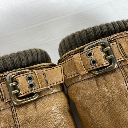 【中古品】【レディース】 BURBERRY BLUE LABEL バーバリーブルーレーベル CHECK ENGINEER BOOTS ZEE06-136 チェック エンジニアブーツ 裏地NOVA 靴 シューズ 183-261016-yo-11-teih サイズ：4 カラー：ブラウン 万代Net店