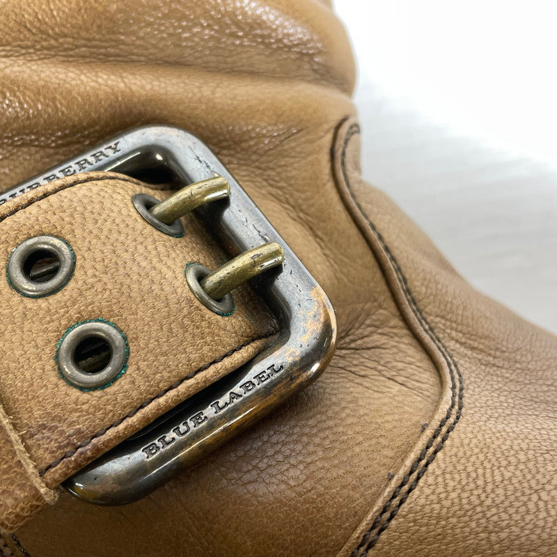 【中古品】【レディース】 BURBERRY BLUE LABEL バーバリーブルーレーベル CHECK ENGINEER BOOTS ZEE06-136 チェック エンジニアブーツ 裏地NOVA 靴 シューズ 183-261016-yo-11-teih サイズ：4 カラー：ブラウン 万代Net店