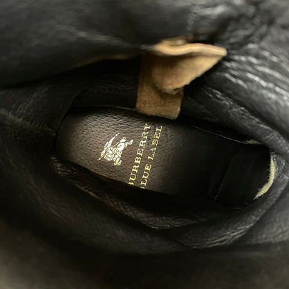 【中古品】【レディース】 BURBERRY BLUE LABEL バーバリーブルーレーベル CHECK ENGINEER BOOTS ZEE06-136 チェック エンジニアブーツ 裏地NOVA 靴 シューズ 183-261016-yo-11-teih サイズ：4 カラー：ブラウン 万代Net店