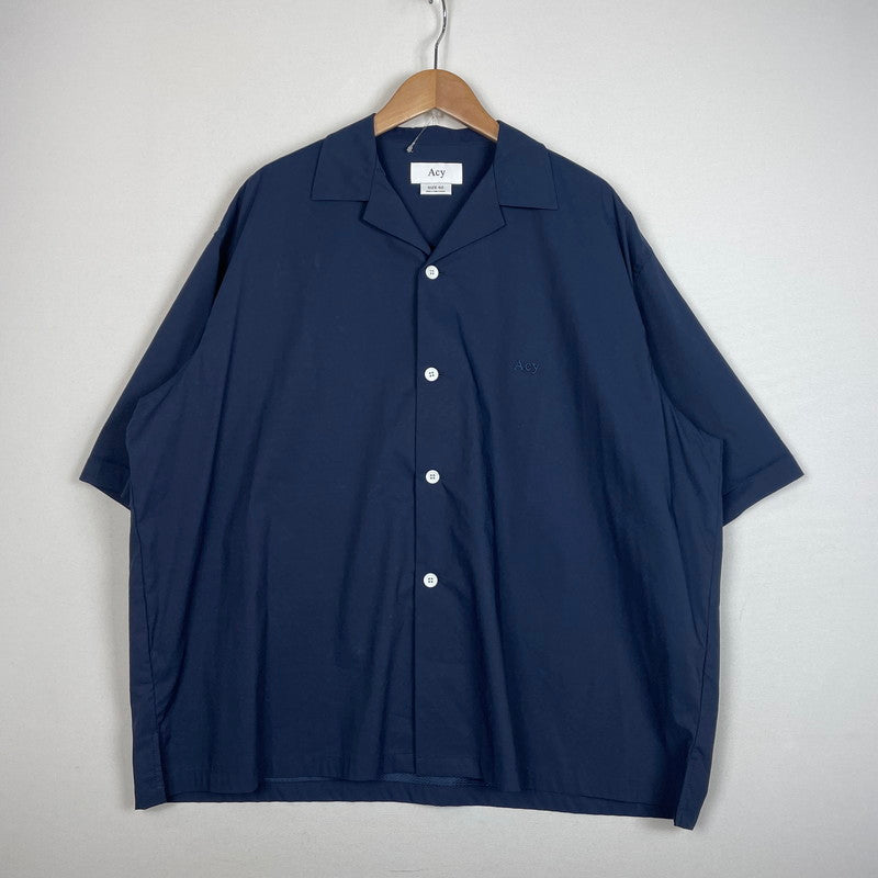 【中古品】【メンズ】 ACY エイシー × WAKE ウェイク 別注コラボ OPEN-COLLAR SS SHIRT ACYWAKE-24SS-001 オープンカラー ショートスリーブ シャツ 半袖 トップス 140-261016-yo-01-teih サイズ：02 カラー：ネイビー 万代Net店