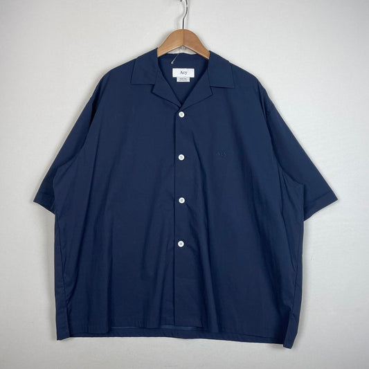 【中古品】【メンズ】 ACY エイシー × WAKE ウェイク 別注コラボ OPEN-COLLAR SS SHIRT ACYWAKE-24SS-001 オープンカラー ショートスリーブ シャツ 半袖 トップス 140-261016-yo-01-teih サイズ：02 カラー：ネイビー 万代Net店