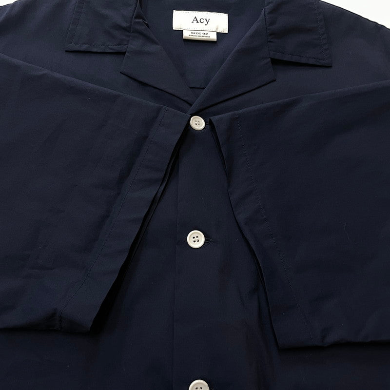 【中古品】【メンズ】 ACY エイシー × WAKE ウェイク 別注コラボ OPEN-COLLAR SS SHIRT ACYWAKE-24SS-001 オープンカラー ショートスリーブ シャツ 半袖 トップス 140-261016-yo-01-teih サイズ：02 カラー：ネイビー 万代Net店