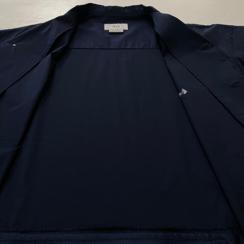 【中古品】【メンズ】 ACY エイシー × WAKE ウェイク 別注コラボ OPEN-COLLAR SS SHIRT ACYWAKE-24SS-001 オープンカラー ショートスリーブ シャツ 半袖 トップス 140-261016-yo-01-teih サイズ：02 カラー：ネイビー 万代Net店