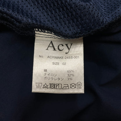 【中古品】【メンズ】 ACY エイシー × WAKE ウェイク 別注コラボ OPEN-COLLAR SS SHIRT ACYWAKE-24SS-001 オープンカラー ショートスリーブ シャツ 半袖 トップス 140-261016-yo-01-teih サイズ：02 カラー：ネイビー 万代Net店