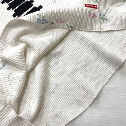 【中古品】【メンズ】 Supreme シュプリーム × HANES ヘインズ 別注コラボ 25AW BONES THERMAL CREW FLORAL ボーンズ サーマル クルー フローラル カットソー 長袖 トップス 149-261016-yo-02-teih サイズ：M カラー：ホワイト 万代Net店