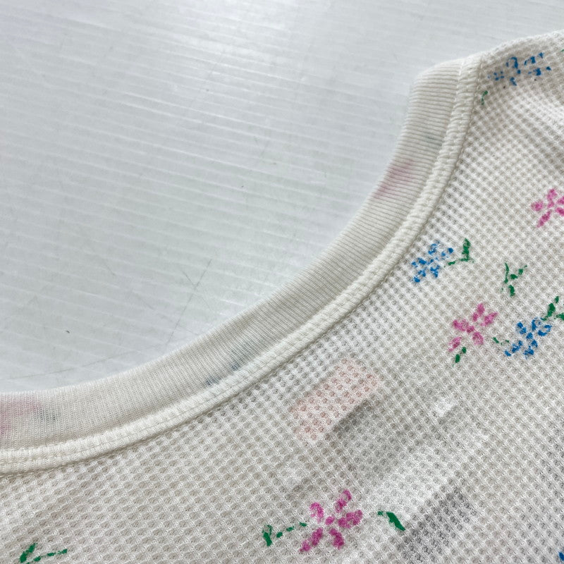 【中古品】【メンズ】 Supreme シュプリーム × HANES ヘインズ 別注コラボ 25AW BONES THERMAL CREW FLORAL ボーンズ サーマル クルー フローラル カットソー 長袖 トップス 149-261016-yo-02-teih サイズ：M カラー：ホワイト 万代Net店