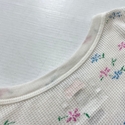 【中古品】【メンズ】 Supreme シュプリーム × HANES ヘインズ 別注コラボ 25AW BONES THERMAL CREW FLORAL ボーンズ サーマル クルー フローラル カットソー 長袖 トップス 149-261016-yo-02-teih サイズ：M カラー：ホワイト 万代Net店