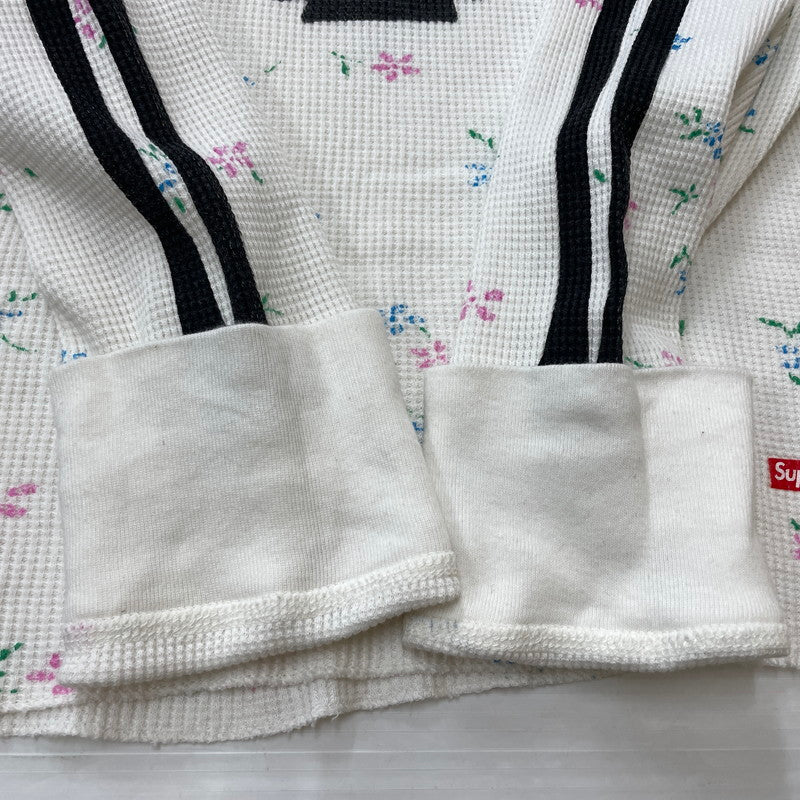 【中古品】【メンズ】 Supreme シュプリーム × HANES ヘインズ 別注コラボ 25AW BONES THERMAL CREW FLORAL ボーンズ サーマル クルー フローラル カットソー 長袖 トップス 149-261016-yo-02-teih サイズ：M カラー：ホワイト 万代Net店