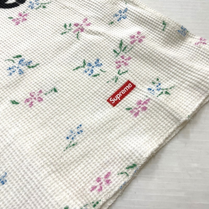 【中古品】【メンズ】 Supreme シュプリーム × HANES ヘインズ 別注コラボ 25AW BONES THERMAL CREW FLORAL ボーンズ サーマル クルー フローラル カットソー 長袖 トップス 149-261016-yo-02-teih サイズ：M カラー：ホワイト 万代Net店