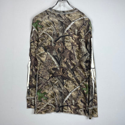 【中古品】【メンズ】 Supreme シュプリーム × HANES ヘインズ 別注コラボ 25AW BONES THERMAL CREW CAMO ボーンズ サーマル クルー カモ カットソー 長袖 トップス 149-261016-yo-03-teih サイズ：M カラー：カモ柄 万代Net店