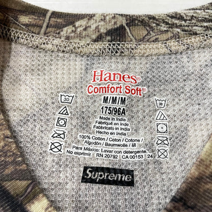 【中古品】【メンズ】 Supreme シュプリーム × HANES ヘインズ 別注コラボ 25AW BONES THERMAL CREW CAMO ボーンズ サーマル クルー カモ カットソー 長袖 トップス 149-261016-yo-03-teih サイズ：M カラー：カモ柄 万代Net店
