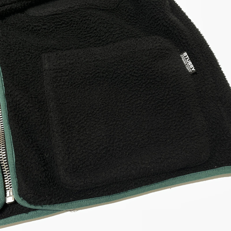 【現状渡し品】【メンズ】 STUSSY ステューシー POLAR FLEECE CARDIGAN 218131 ポーラー フリース カーディガン トップス 142-261015-sa-30-teih サイズ：L カラー：ブラック 万代Net店