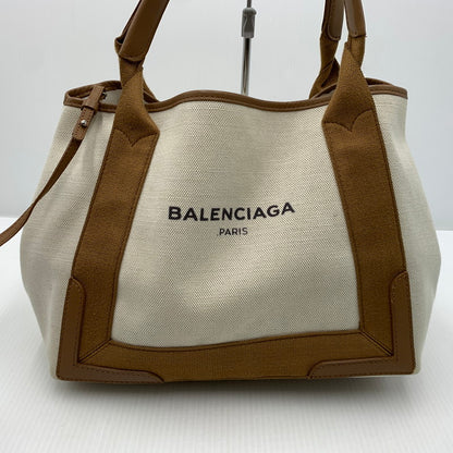 【中古品】【メンズ】 BALENCIAGA バレンシアガ NAVY CABAS S TOTE BAG 339933 9865 H 002123 ネイビー カバス トートバッグ カバン ポーチ付き 180-261023-ko-08-teih カラー：ベージュ 万代Net店