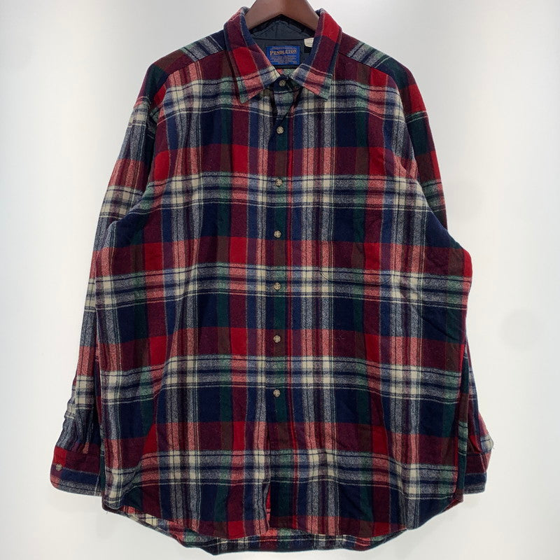 【現状渡し品】【メンズ】 PENDLETON ペンドルトン WOOL CHECK SHIRT ウール チェックシャツ トップス ネルシャツ ボタンダウンシャツ 145-261020-ko-09-teih サイズ：XL カラー：チェック 万代Net店
