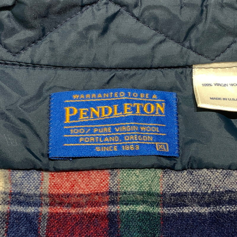 【現状渡し品】【メンズ】 PENDLETON ペンドルトン WOOL CHECK SHIRT ウール チェックシャツ トップス ネルシャツ ボタンダウンシャツ 145-261020-ko-09-teih サイズ：XL カラー：チェック 万代Net店