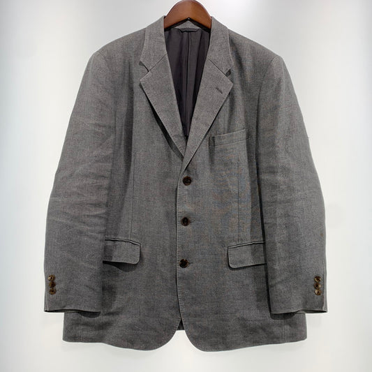 【中古品】【メンズ】 PAPAS パパス TAILORED JACKET D0471FJL012 テーラードジャケット ライトアウター カジュアルジャケット 麻 140-261020-ko-13-teih サイズ：M カラー：グレー 万代Net店