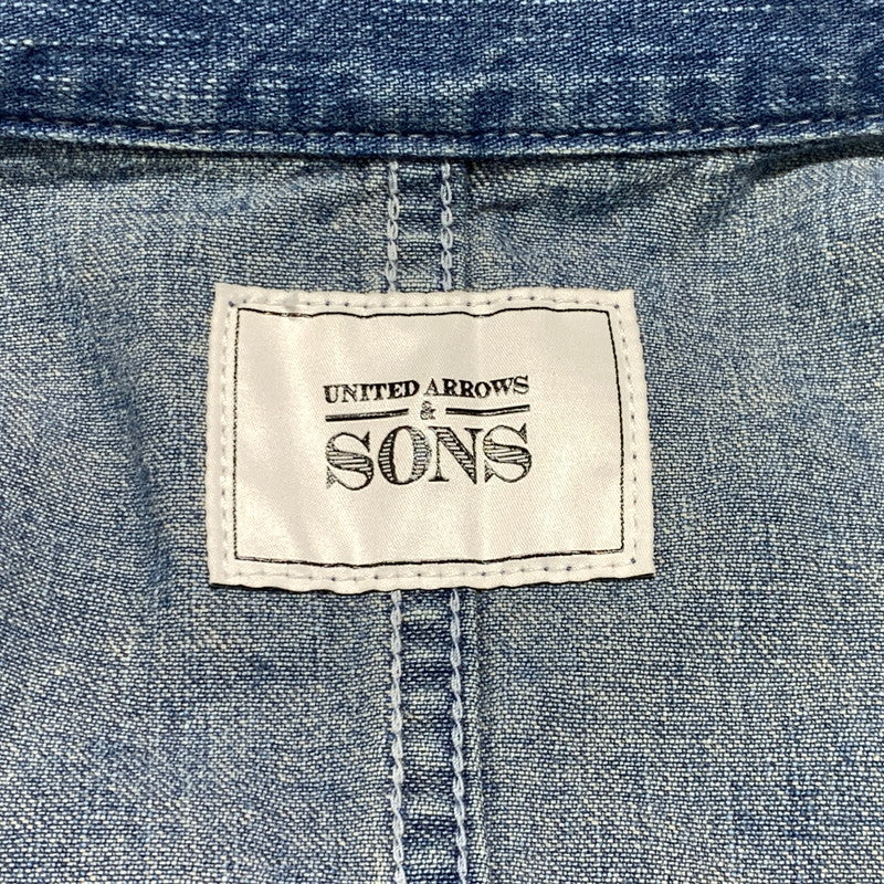 【中古品】【メンズ】 UNITED ARROWS & SONS ユナイテッドアローズ アンド サンズ DENIM COVERALL 5525-299-0888 デニム カバーオール ライトアウター デニムジャケット 147-261020-ko-08-teih サイズ：L カラー：インディゴ 万代Net店