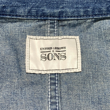 【中古品】【メンズ】 UNITED ARROWS & SONS ユナイテッドアローズ アンド サンズ DENIM COVERALL 5525-299-0888 デニム カバーオール ライトアウター デニムジャケット 147-261020-ko-08-teih サイズ：L カラー：インディゴ 万代Net店