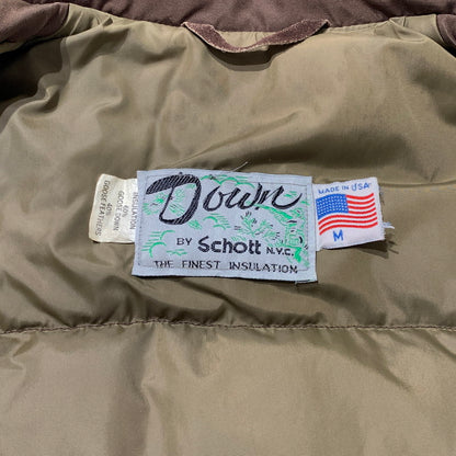 【現状渡し品】【メンズ】 Schott ショット DOWN JACKET MADE IN USA ダウンジャケット アウター ダウン フェザー USA製 145-261020-ko-21-teih サイズ：M カラー：ブラウン 万代Net店