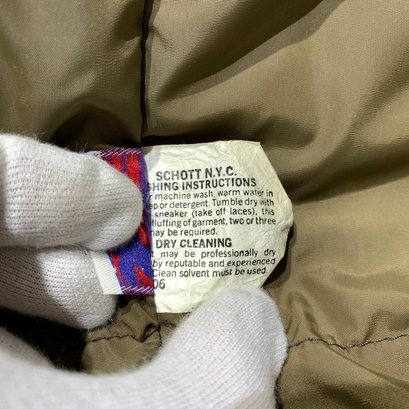 【現状渡し品】【メンズ】 Schott ショット DOWN JACKET MADE IN USA ダウンジャケット アウター ダウン フェザー USA製 145-261020-ko-21-teih サイズ：M カラー：ブラウン 万代Net店