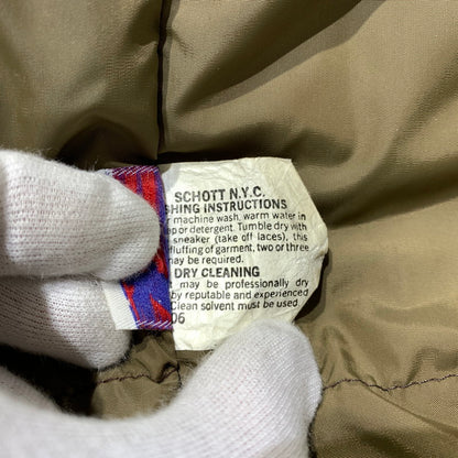 【現状渡し品】【メンズ】 Schott ショット DOWN JACKET MADE IN USA ダウンジャケット アウター ダウン フェザー USA製 145-261020-ko-21-teih サイズ：M カラー：ブラウン 万代Net店