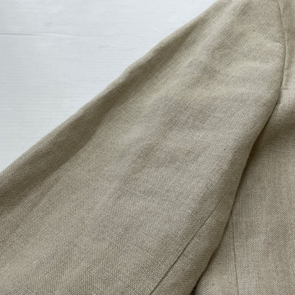 【中古品】【メンズ】 PAPAS パパス LINEN NOCOLLAR JACKET リネン ノーカラー ジャケット アウター 147-261018-sa-11-teih サイズ：S カラー：アイボリー 万代Net店