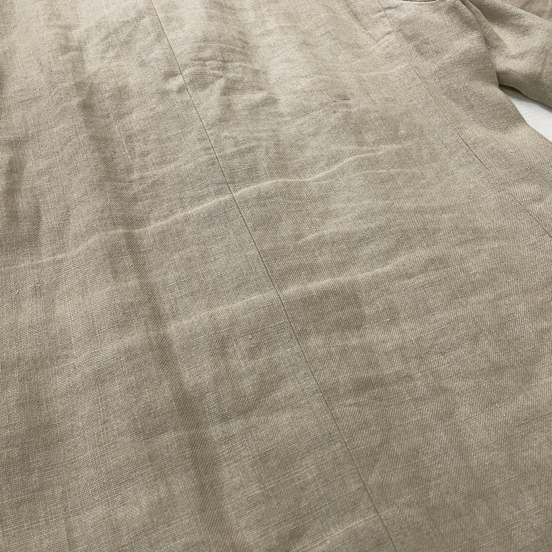 【中古品】【メンズ】 PAPAS パパス LINEN NOCOLLAR JACKET リネン ノーカラー ジャケット アウター 147-261018-sa-11-teih サイズ：S カラー：アイボリー 万代Net店