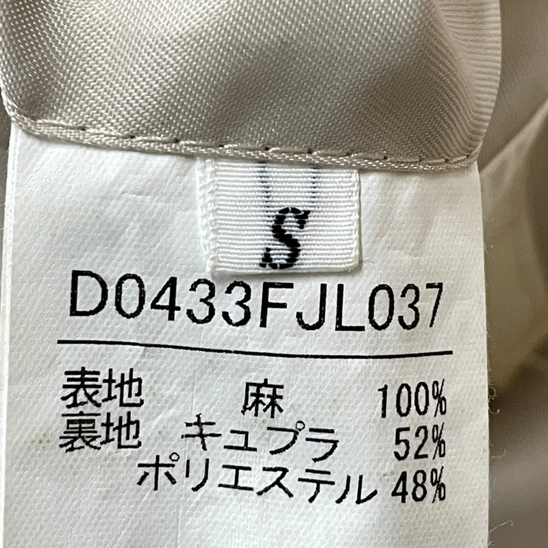 【中古品】【メンズ】 PAPAS パパス LINEN NOCOLLAR JACKET リネン ノーカラー ジャケット アウター 147-261018-sa-11-teih サイズ：S カラー：アイボリー 万代Net店