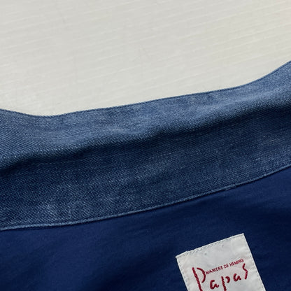 【中古品】【メンズ】 PAPAS パパス LINEN COVERALL リネン カバーオール アウター 147-261018-sa-10-teih サイズ：L カラー：ブルー 万代Net店
