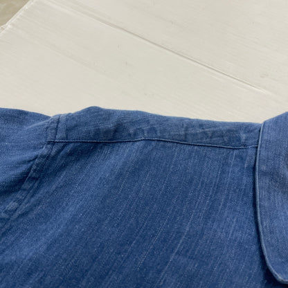 【中古品】【メンズ】 PAPAS パパス LINEN COVERALL リネン カバーオール アウター 147-261018-sa-10-teih サイズ：L カラー：ブルー 万代Net店